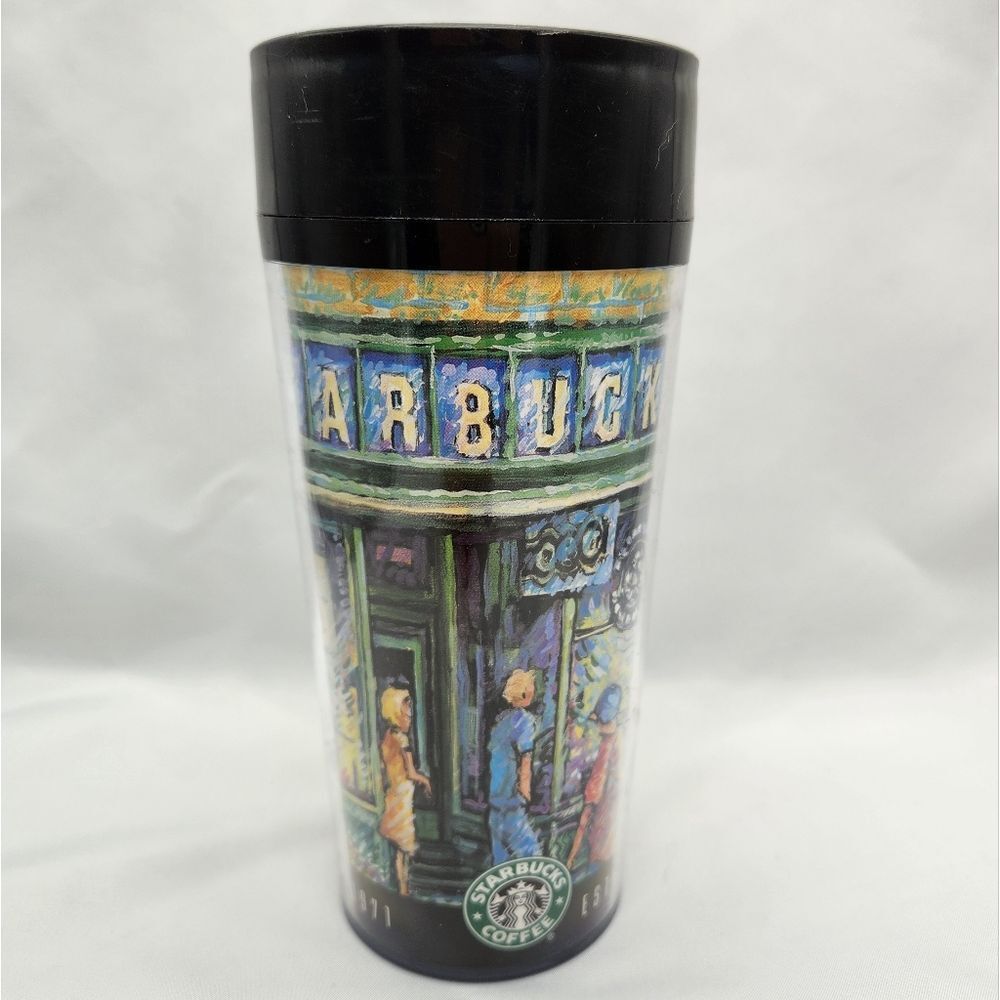 ☕️Vintage 1996 Starbucks Pike Place Market Storefront Travel Tumbler 16oz